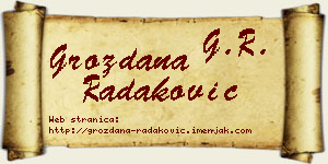 Grozdana Radaković vizit kartica